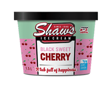 shaw's black sweet cherry ice cream tub