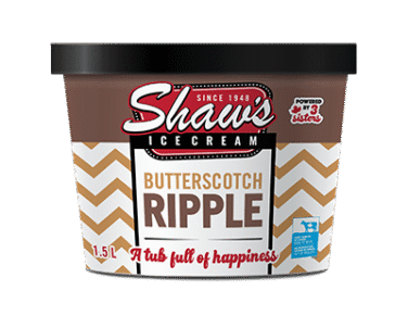 shaw's butterscotch ripple ice cream tub