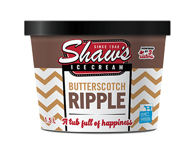 shaw's butterscotch ripple ice cream tub