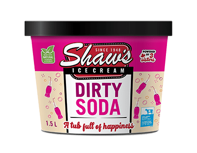 shaw's dirty soda ice cream tub