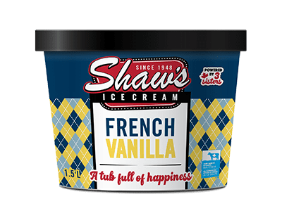 shaw's french vanilla ice cream tub