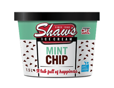 shaw's mint chip ice cream tub