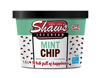 shaw's mint chip ice cream tub