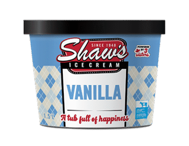 shaw's vanilla ice cream tub