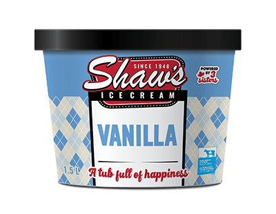 shaw's vanilla ice cream tub
